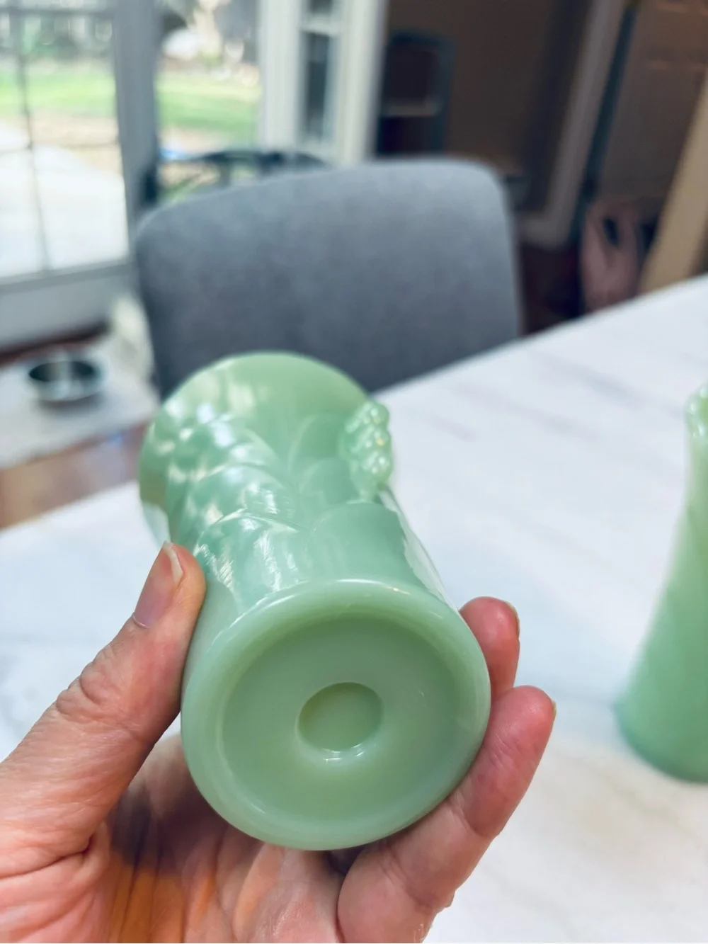 Fire King Jade Green Scalloped Bud Vases - Pair
